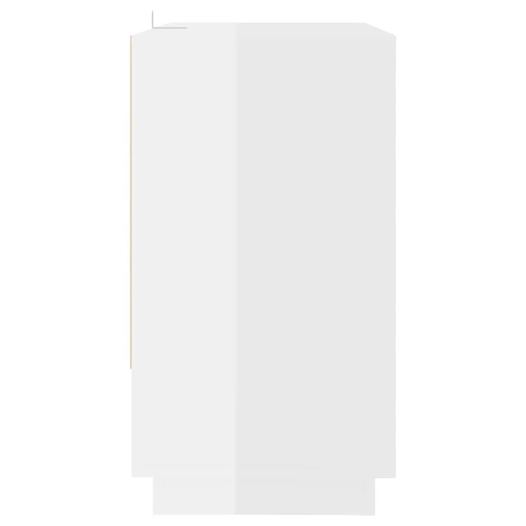 Sideboard Storage Cabinet Minimalist High Gloss White Engineered Wood 70x41x75cm with Doors and Compartments for Home Furniture