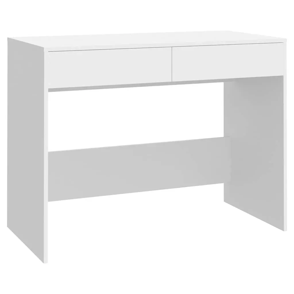 White Office Desk with 2 Drawers for Home and Office