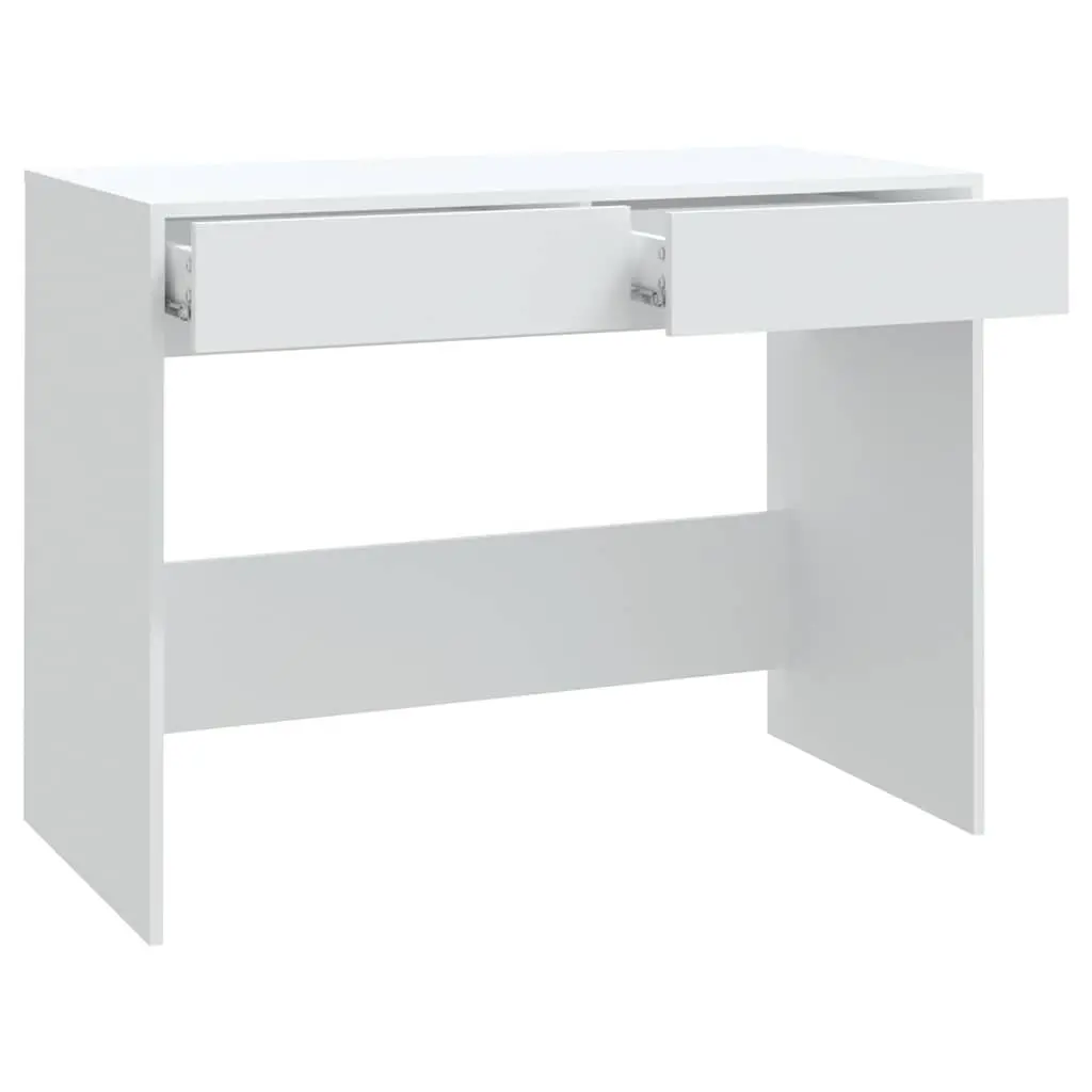 White Office Desk with 2 Drawers for Home and Office