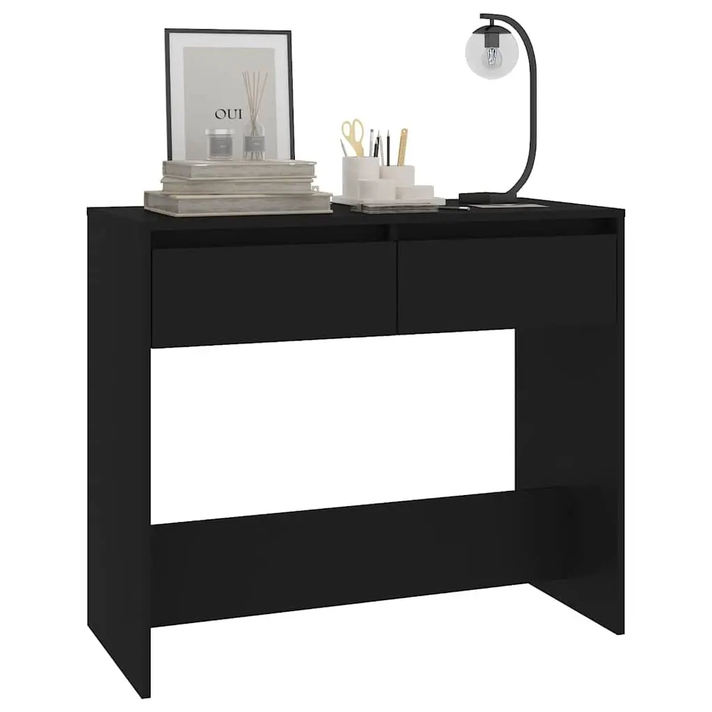 Console Table Engineered Wood Black 89 x 41 x 76.5 cm with Storage Drawers