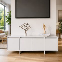 Practical Storage Solutions with This White TV Cabinet