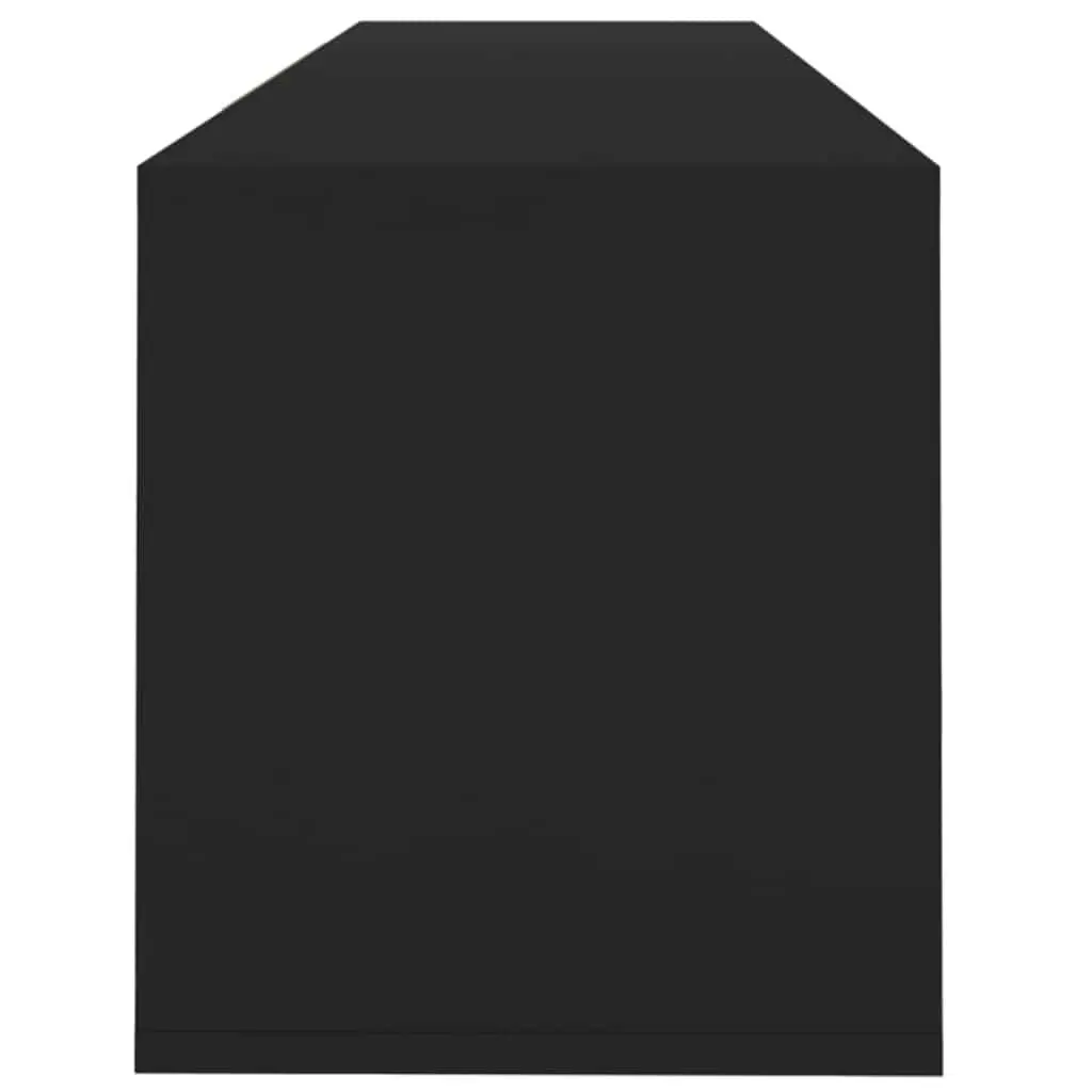 Black Lowboard TV Cabinet Engineered Wood 4 Door Storage Unit Living Room 120x30x40.5cm