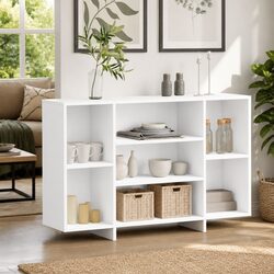 Practical Storage Solution: White Sideboard with Shelves