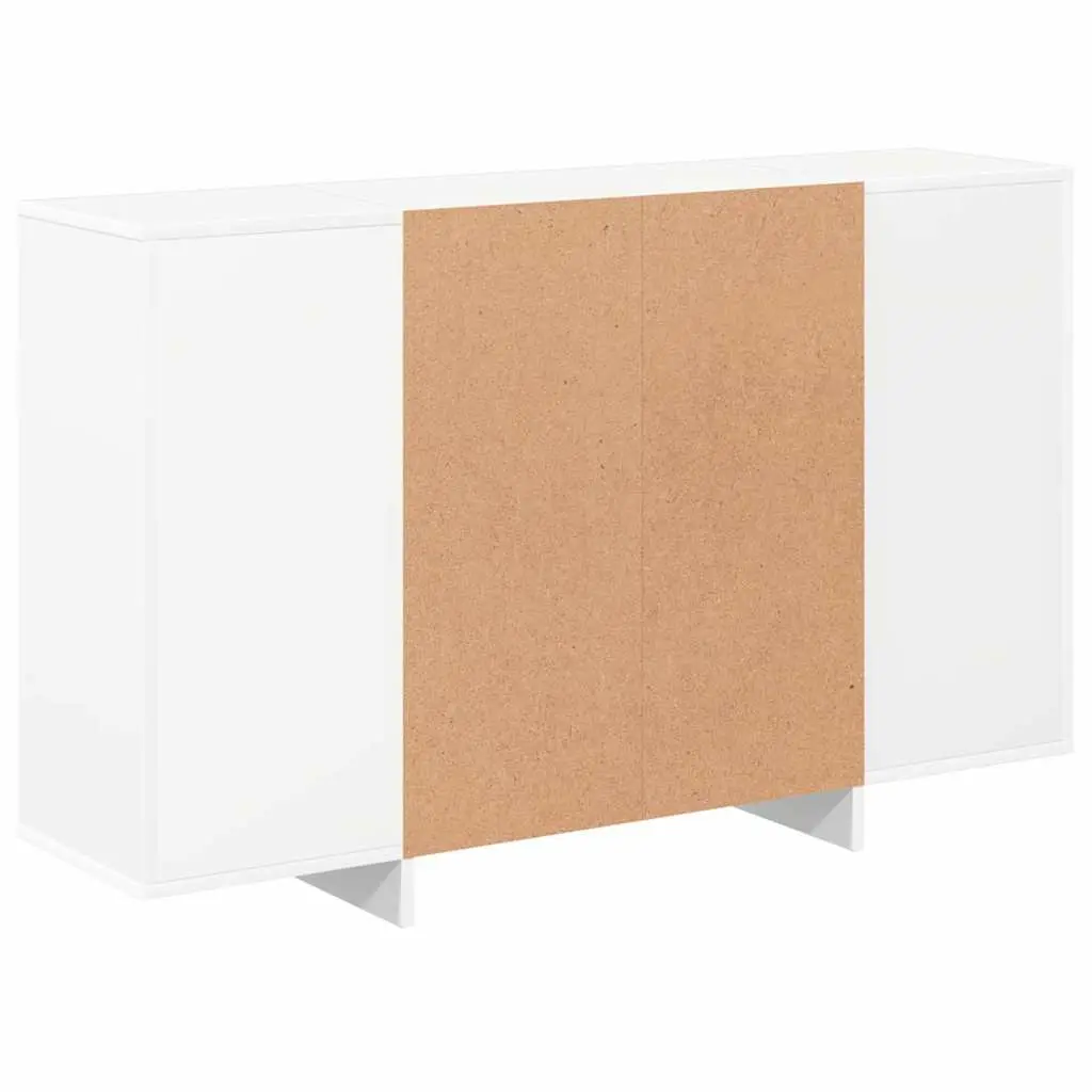 Sideboard Engineered Wood 120W x 30D x 75H cm White Modern Storage Cabinet with Shelves