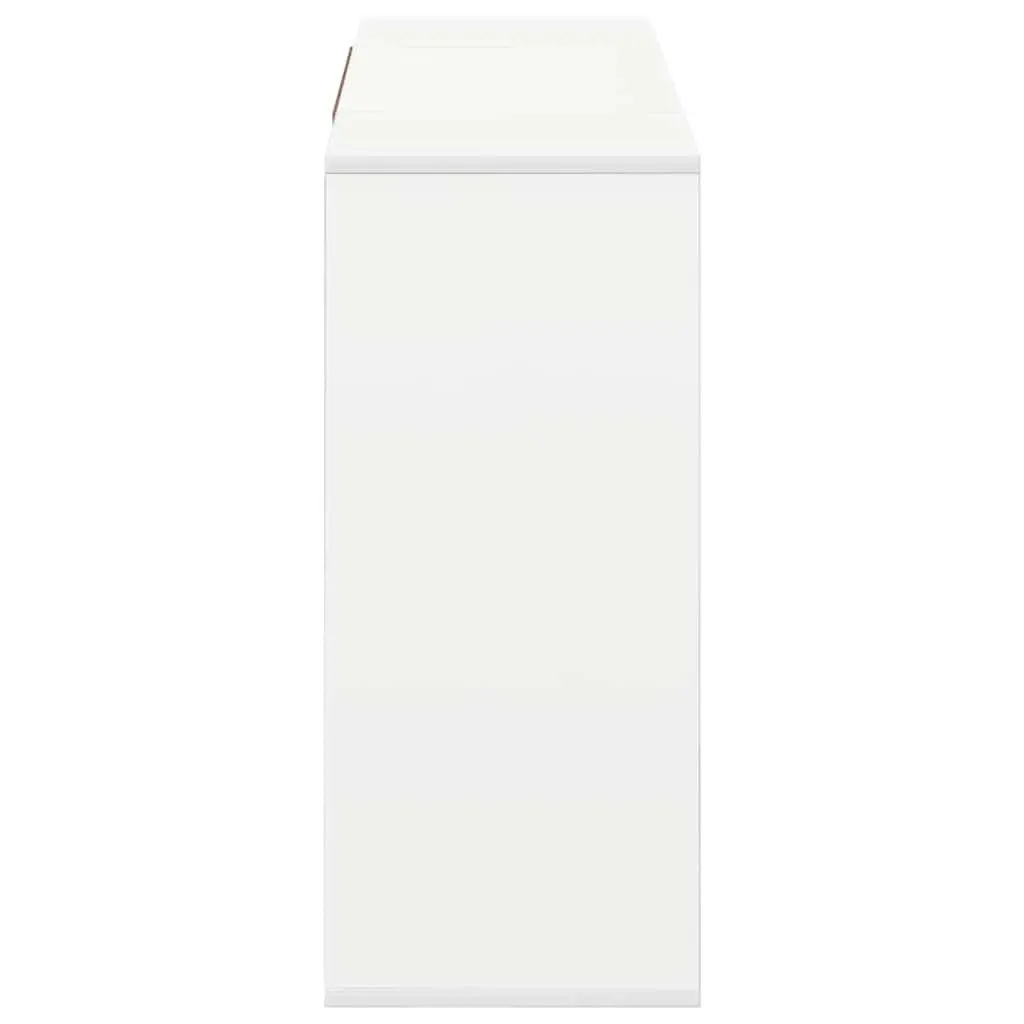 Sideboard Engineered Wood 120W x 30D x 75H cm White Modern Storage Cabinet with Shelves