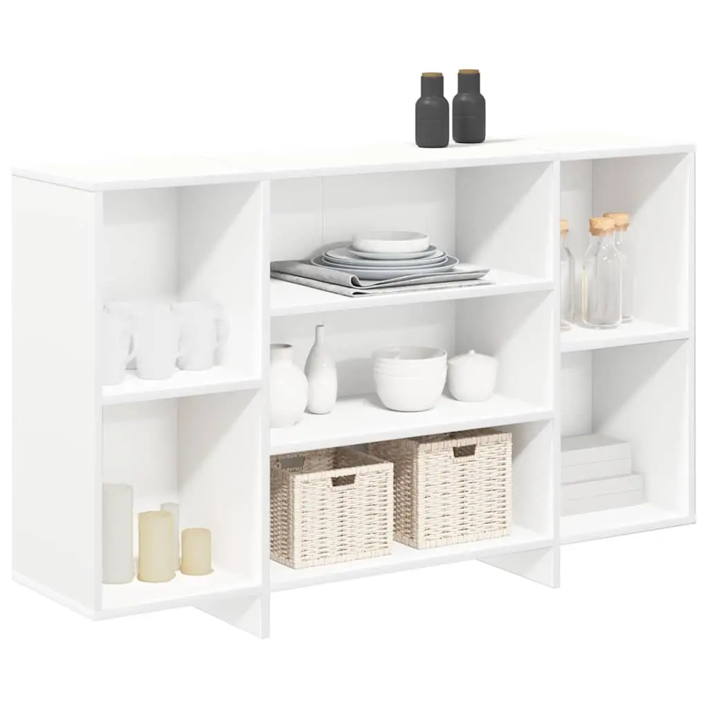 Sideboard Engineered Wood 120W x 30D x 75H cm White Modern Storage Cabinet with Shelves