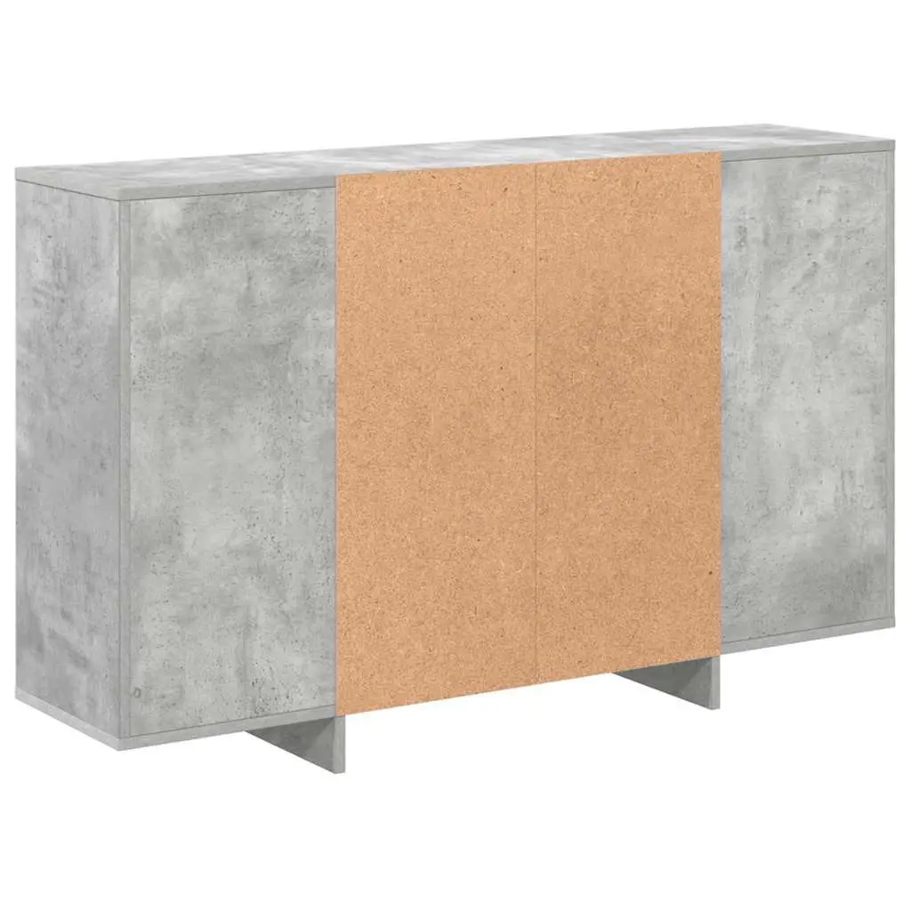 Sideboard with Shelves Grey Modern Storage Cabinet Cupboard Buffet Furniture