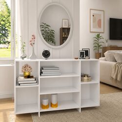 Versatile 4 Shelf White High Gloss Sideboard for Any Room