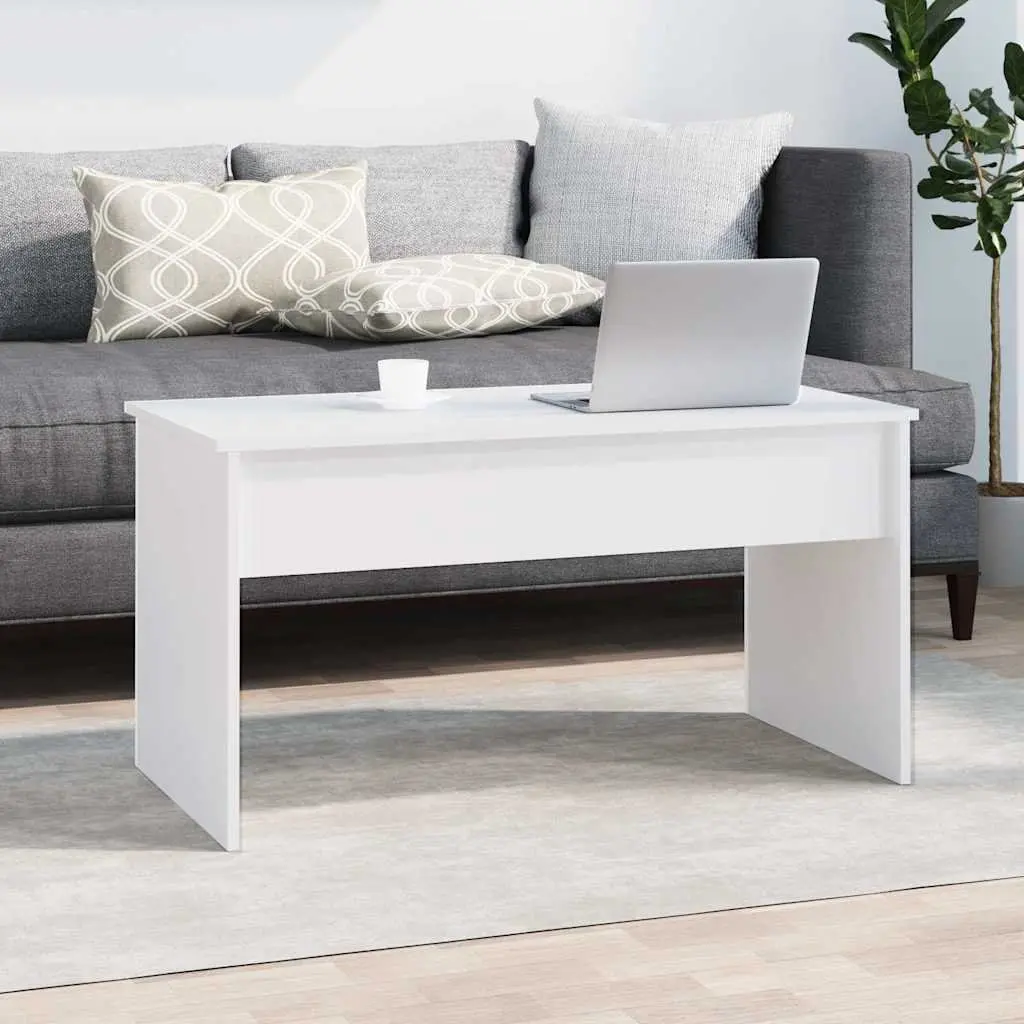 Coffee Table Engineered Wood Lift Top White 102 x 50.5 x 52.5 cm