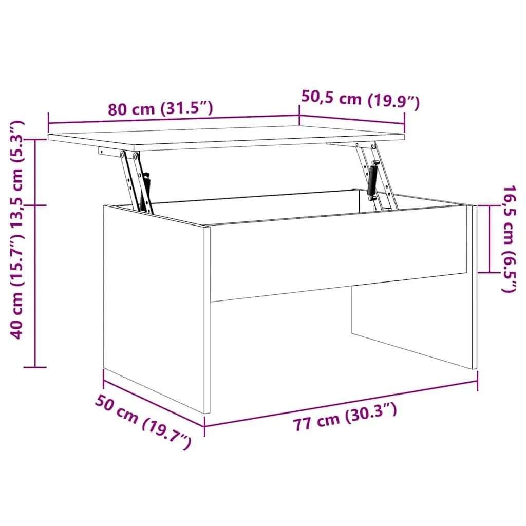 White Lift Top Coffee Table for Living Spaces