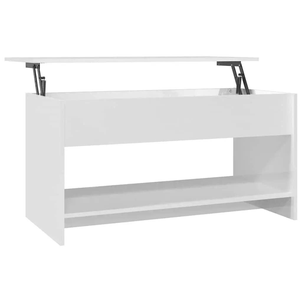 Coffee Table Engineered Wood Lift Top Storage Compartment White