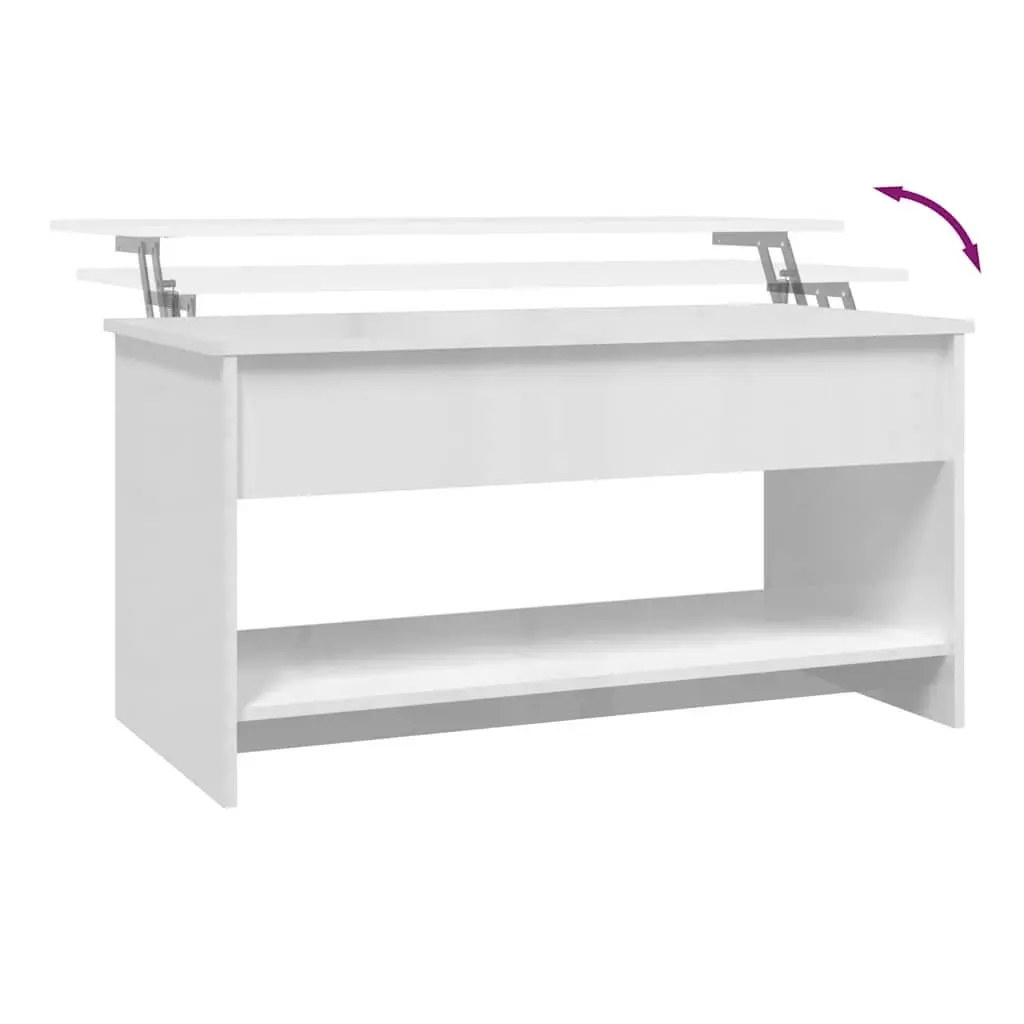Coffee Table Engineered Wood Lift Top Storage Compartment White