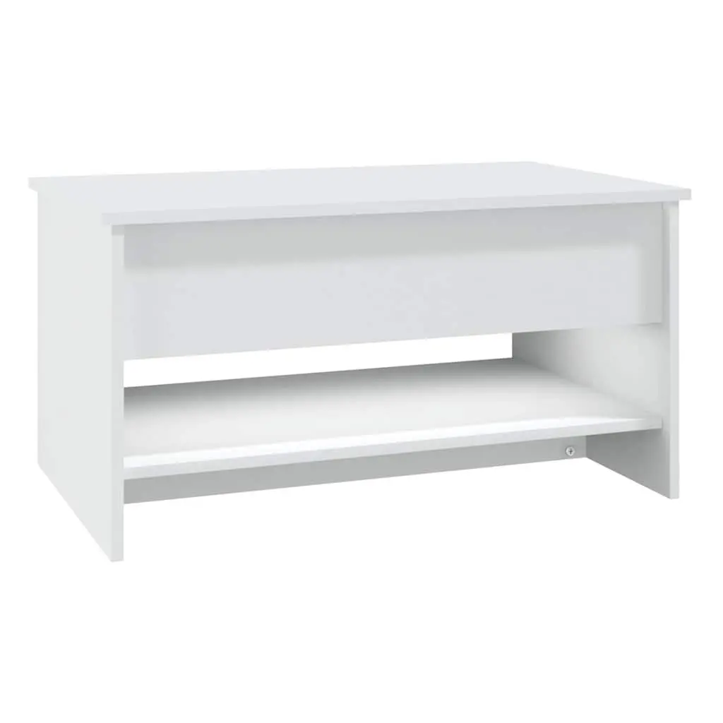 Coffee Table Engineered Wood White 80x50x40cm Liftable Top Hidden Storage Living Room
