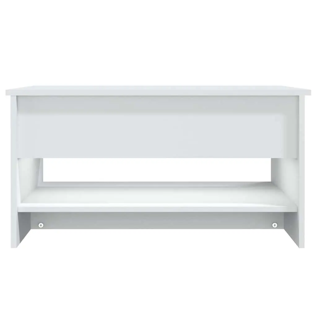 Coffee Table Engineered Wood White 80x50x40cm Liftable Top Hidden Storage Living Room
