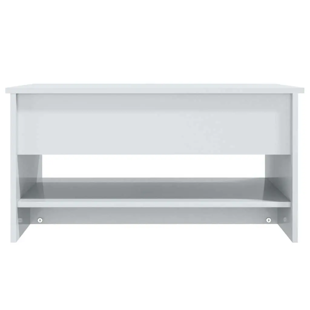 Coffee Table Engineered Wood High Gloss White Lift Top Storage Compartment