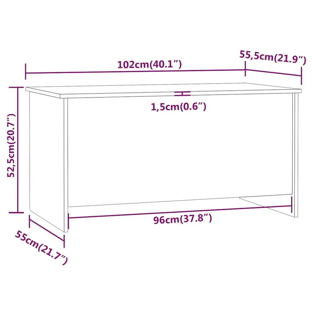 Coffee Table Engineered Wood Lift Top 102x55.5cm White