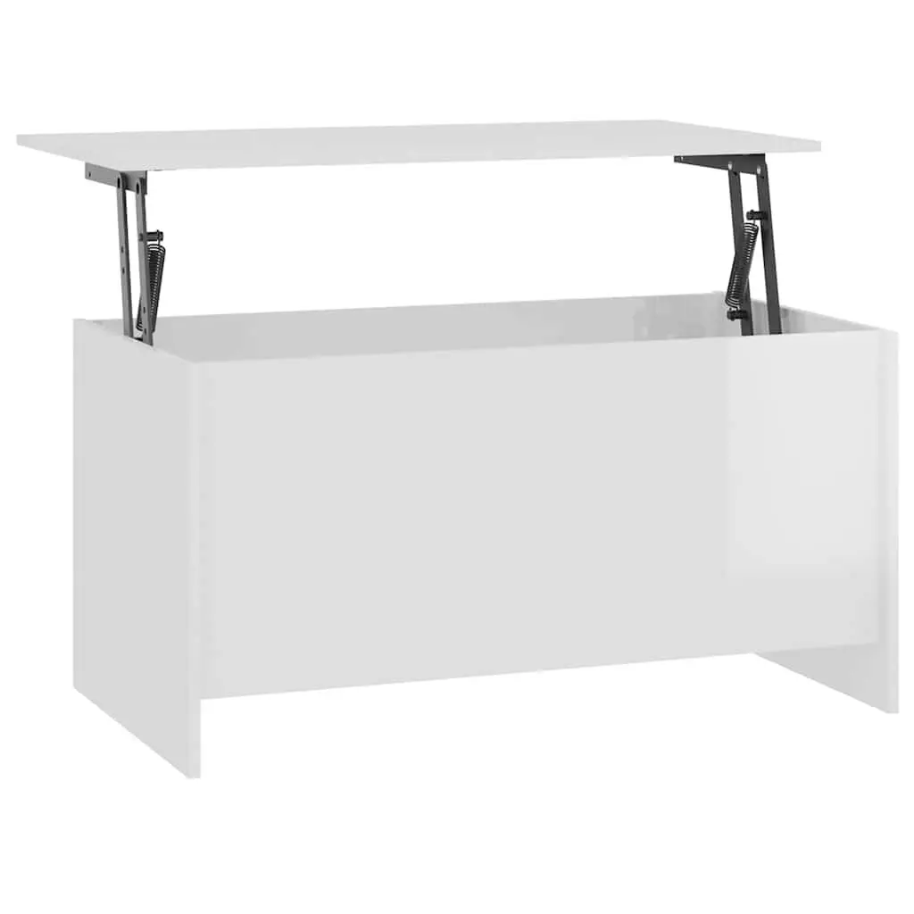 Coffee Table Engineered Wood Lift Top Storage 102 x 55.5 x 52.5 cm High Gloss White