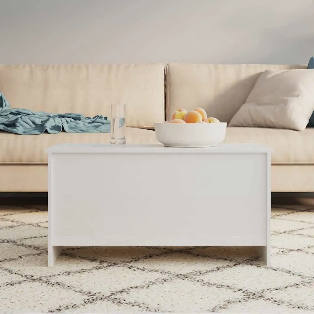 Coffee Table Engineered Wood Lift Top Storage 102 x 55.5 x 52.5 cm High Gloss White