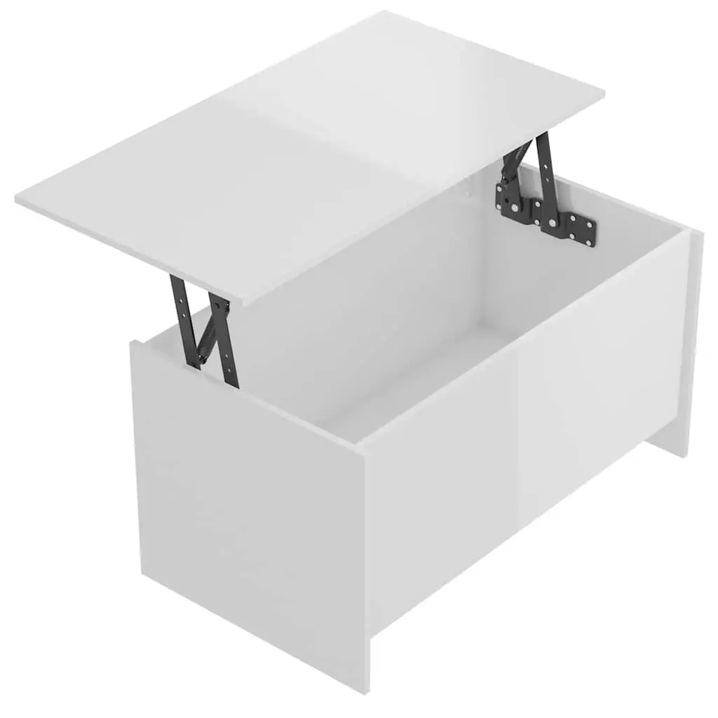 Coffee Table Engineered Wood Lift Top Storage 102 x 55.5 x 52.5 cm High Gloss White