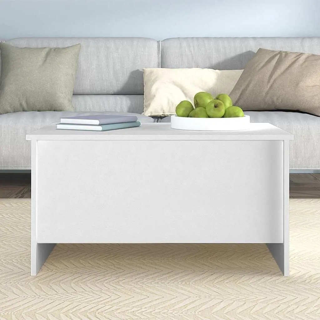 Coffee Table White Lift-Top Design Storage Compartment Living Room Furniture