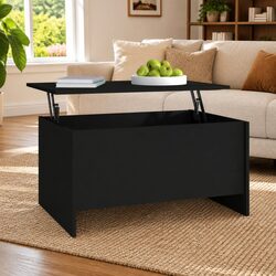 Coffee Table Lift-Top Black Storage Compartment Living Room Furniture Modern