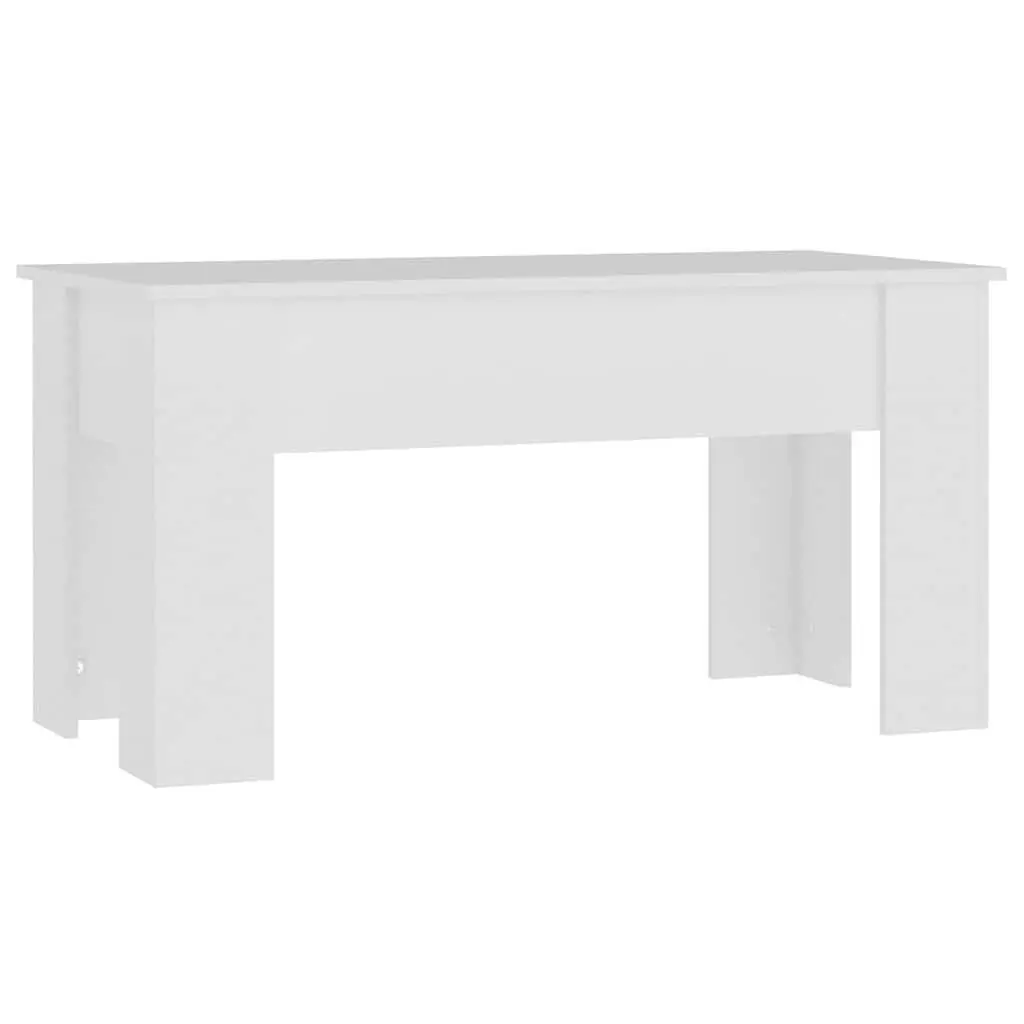 White Engineered Wood Coffee Table Lift Top Modern Storage 101x49x52cm
