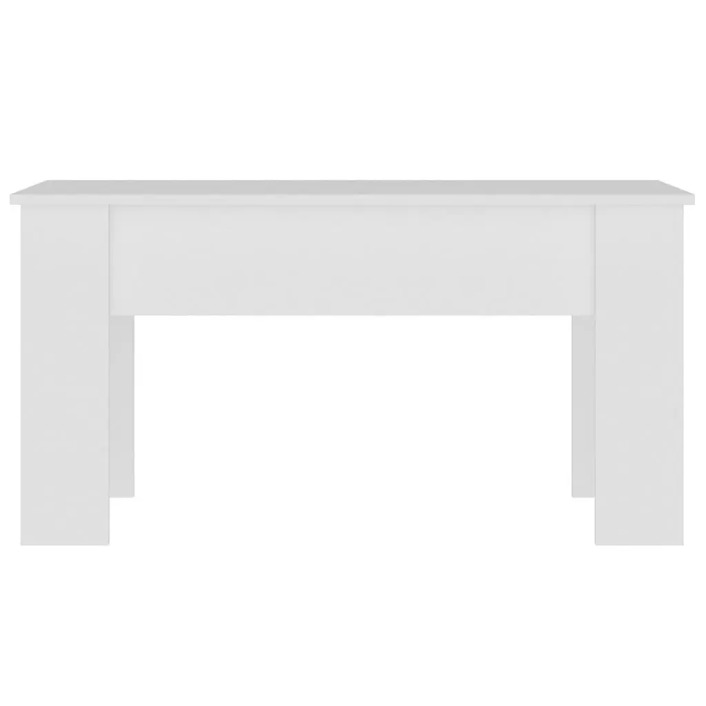 White Engineered Wood Coffee Table Lift Top Modern Storage 101x49x52cm