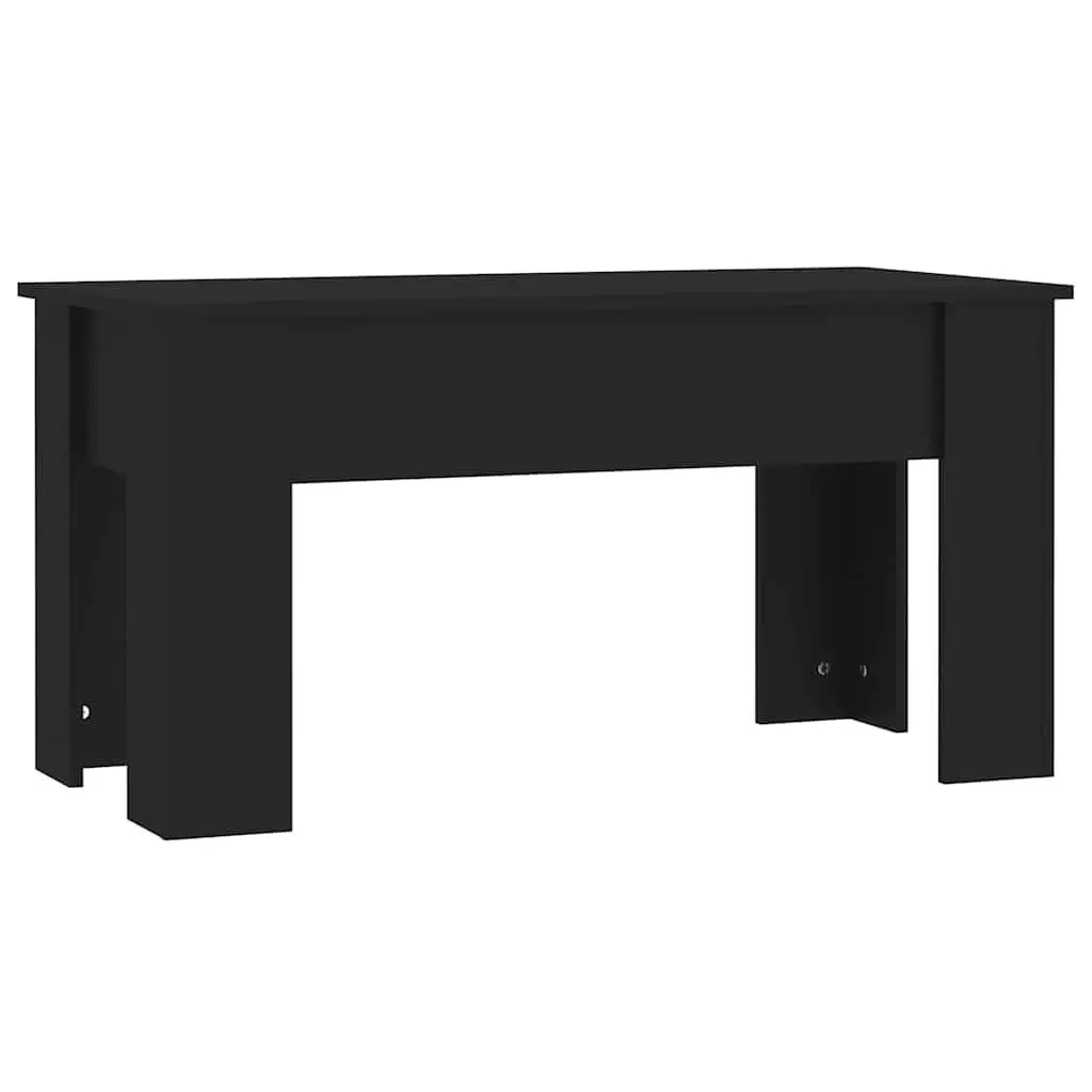 Lift Top Coffee Table Engineered Wood Black