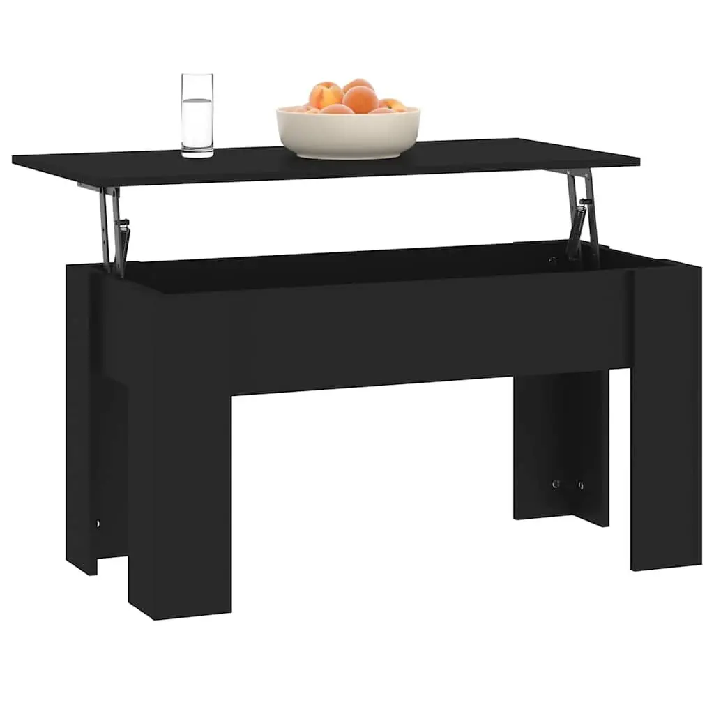 Lift Top Coffee Table Engineered Wood Black