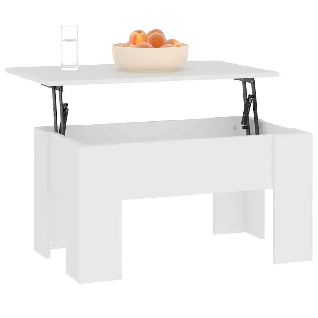 Coffee Table Lift-Top Engineered Wood 79L x 49W x 41H cm White