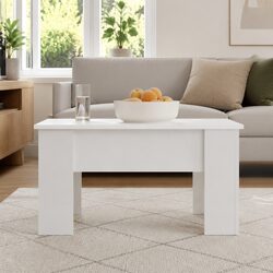 Coffee Table Lift Top High Gloss White Storage Compartment Living Room Furniture