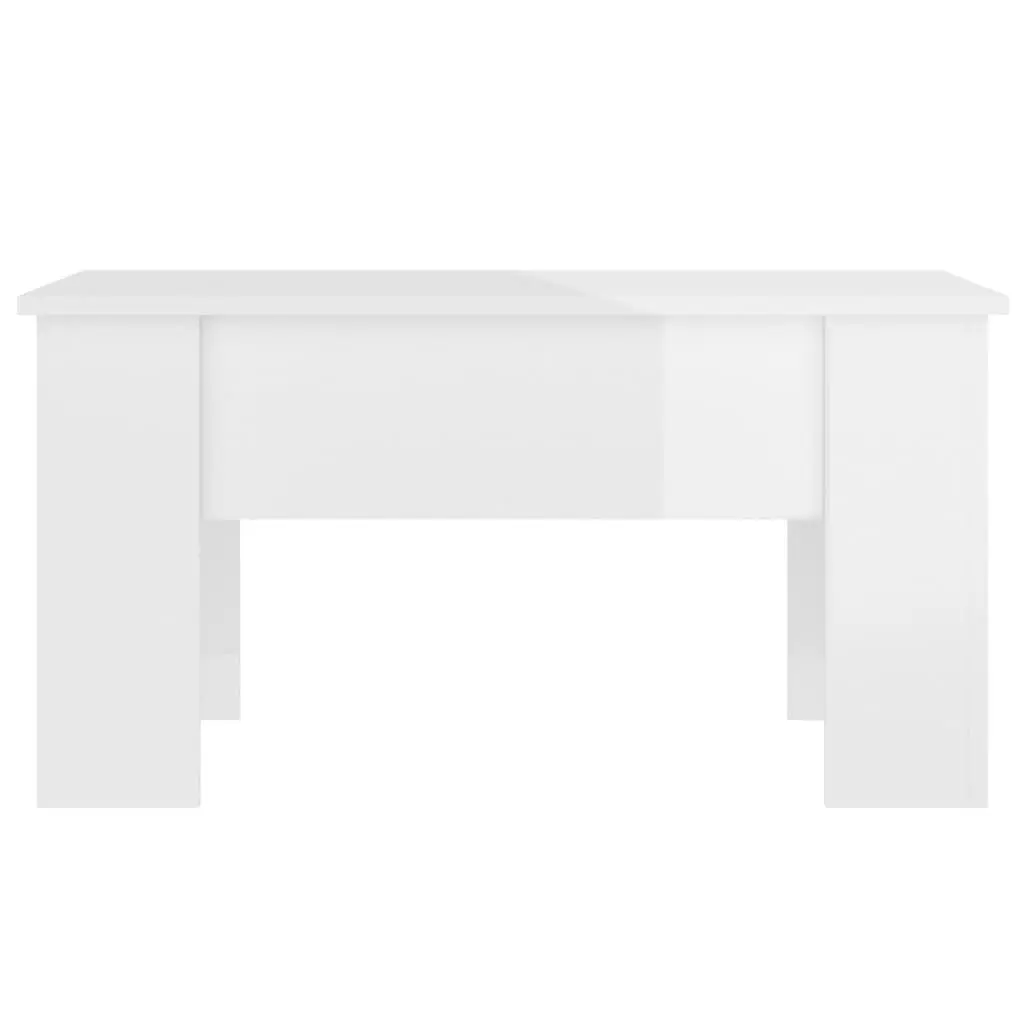 Coffee Table Engineered Wood Lift Top High Gloss White 79L x 49W x 41H cm