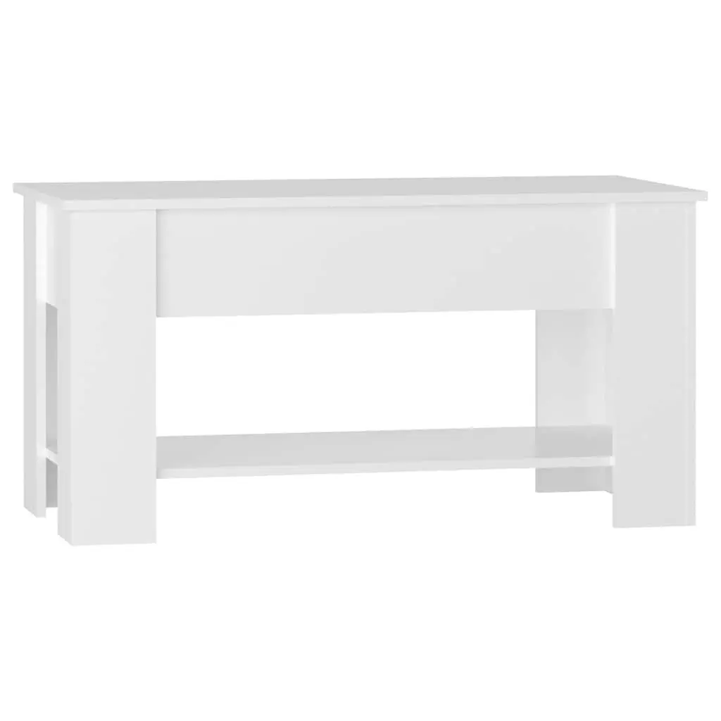 Coffee Table Lift-Top Engineered Wood 101 x 49 x 52 cm High Gloss White