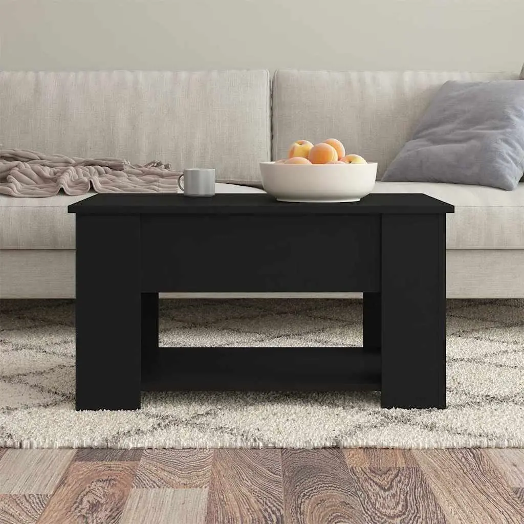 Coffee Table Black Lift-Top Design Living Room Furniture Engineered Wood Storage