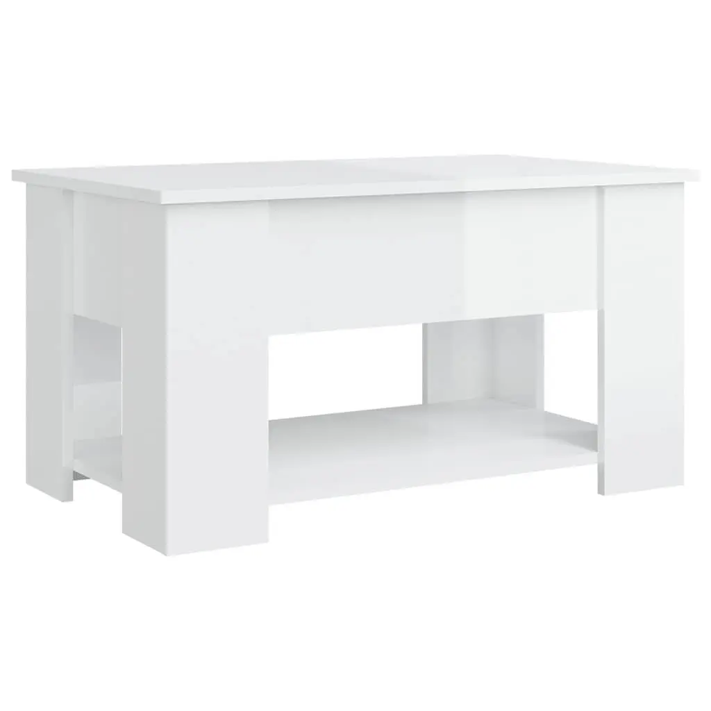 Coffee Table Engineered Wood Lift Top White 79W x 49D x 41H cm