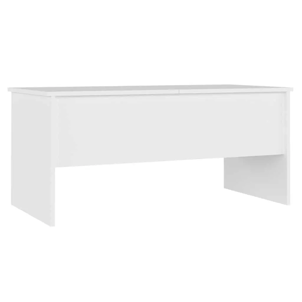 Coffee Table White Engineered Wood Lift Top Storage Compartments Modern Design