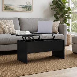 Black Coffee Table with Lift Top for Home Use