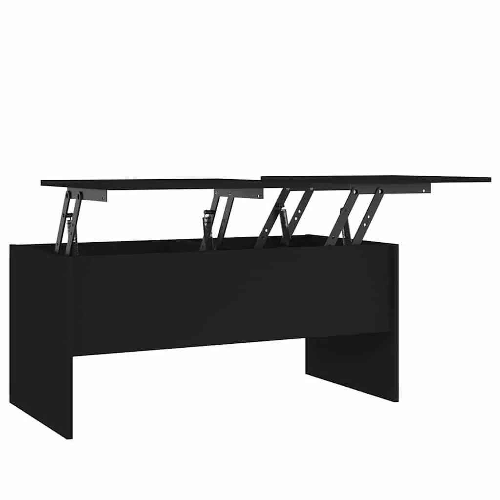 Coffee Table Engineered Wood Black Lift Top Storage Compartments