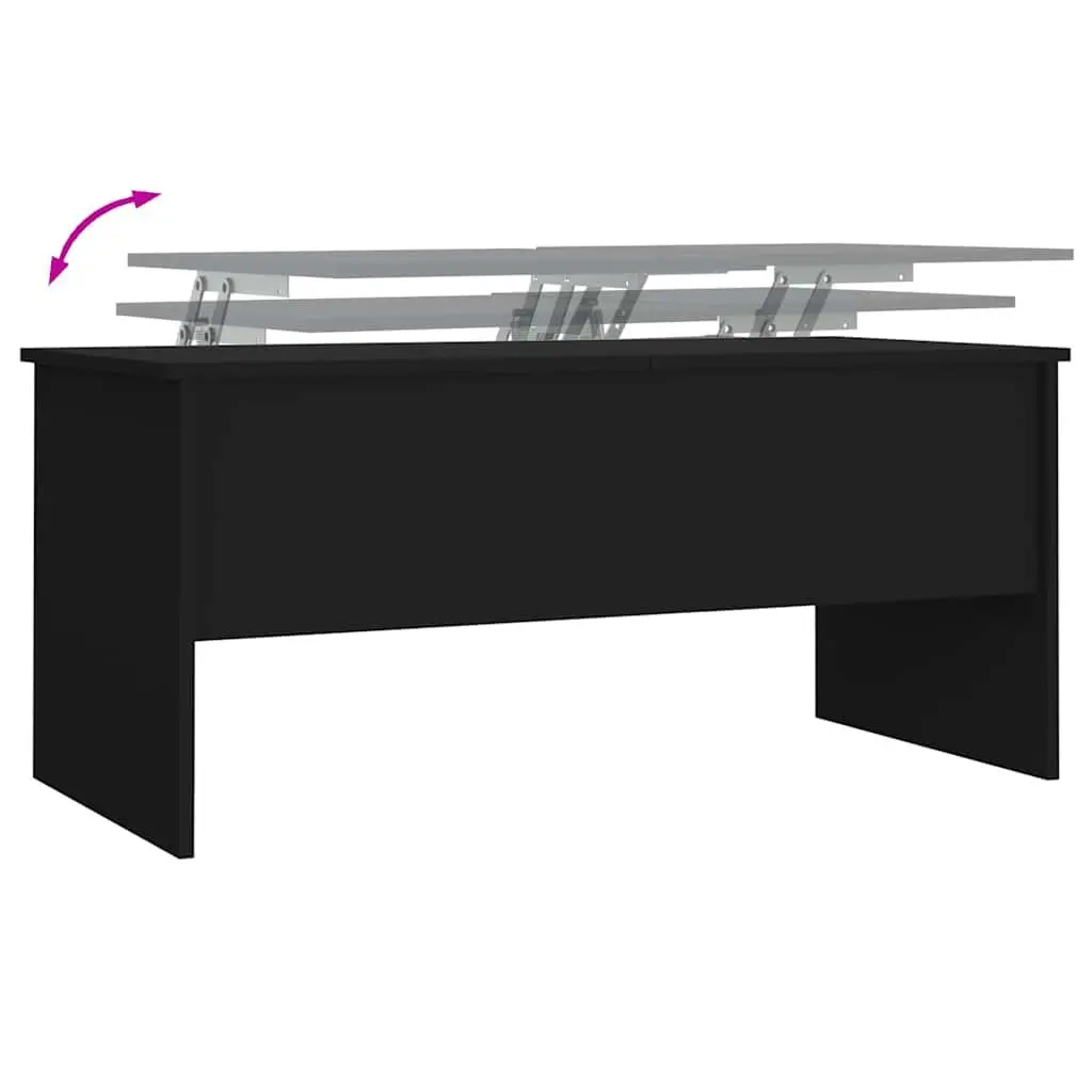 Coffee Table Engineered Wood Black Lift Top Storage Compartments