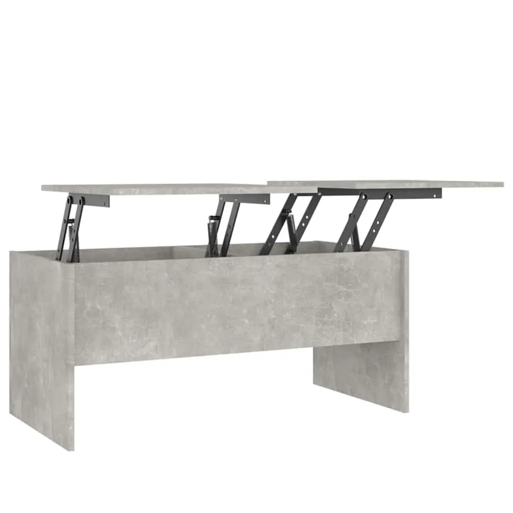Coffee Table Grey with Storage Compartments Lift-Top Design Engineered Wood