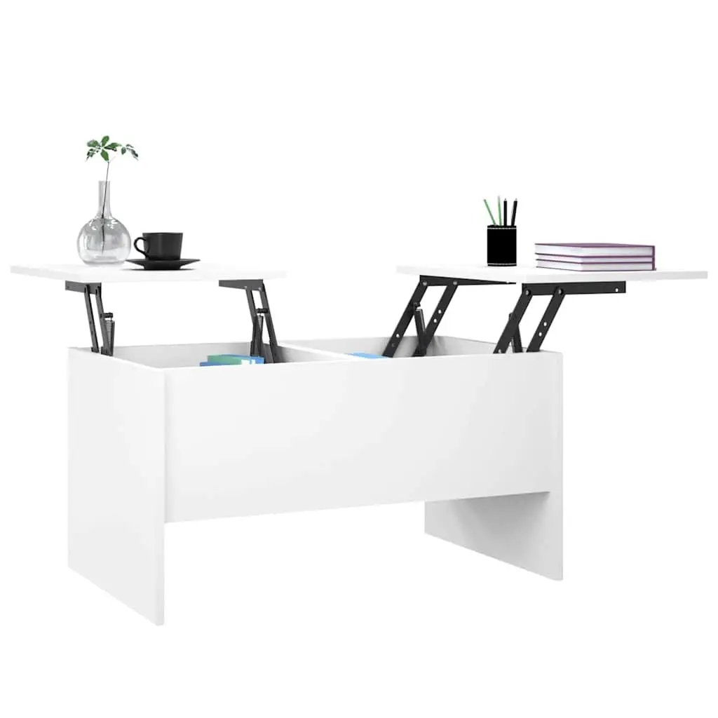 White Lift Top Coffee Table with Storage Space