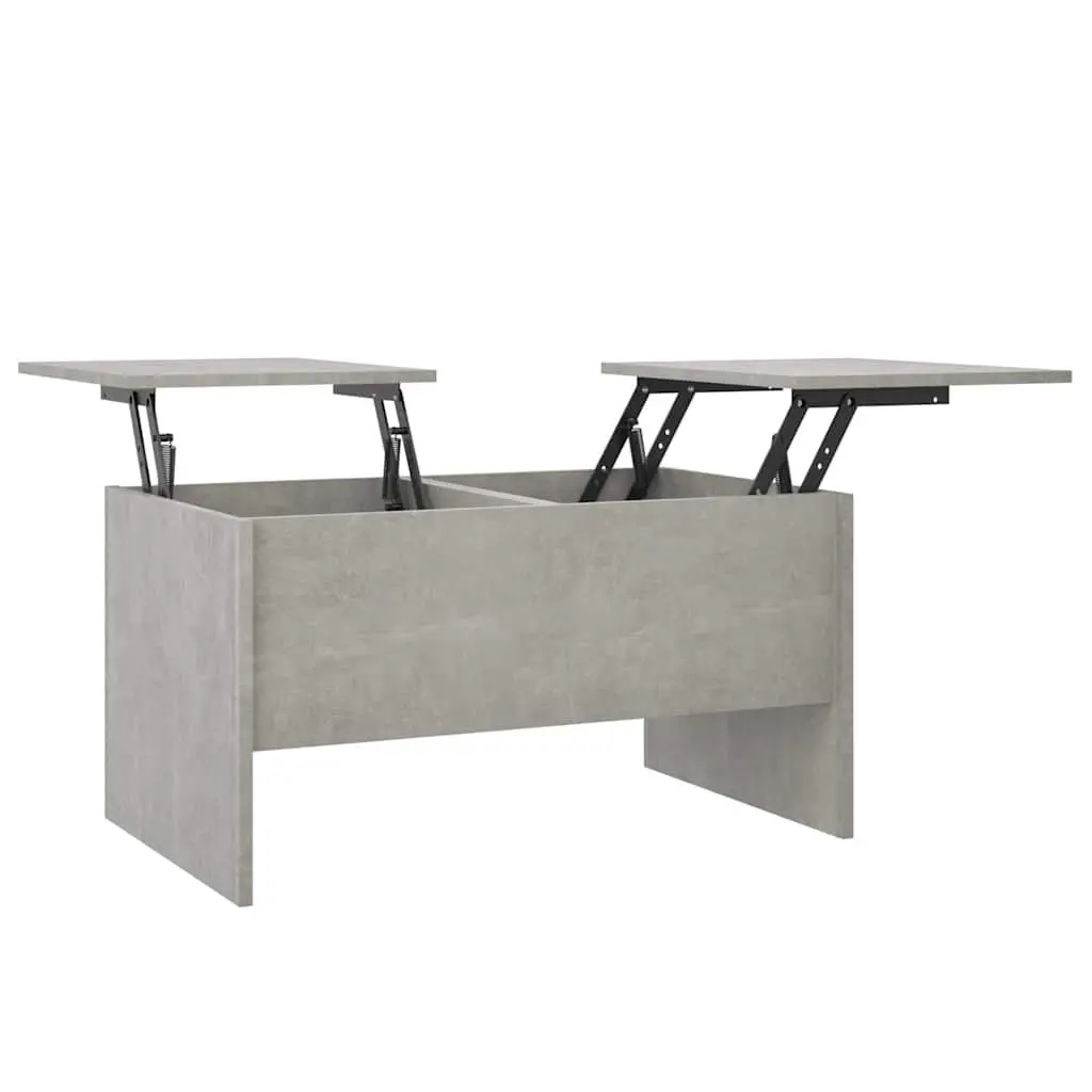 Coffee Table Engineered Wood Grey Adjustable Liftable Top Hidden Storage Compartments