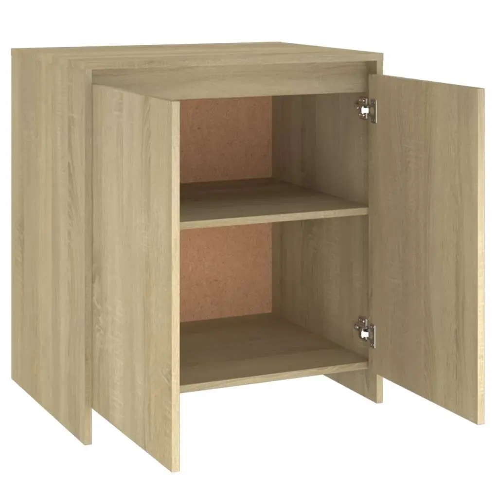 Sideboard Storage Cabinet Engineered Wood 70 cm Beige 2 Door Buffet Decorative Display Unit Furniture