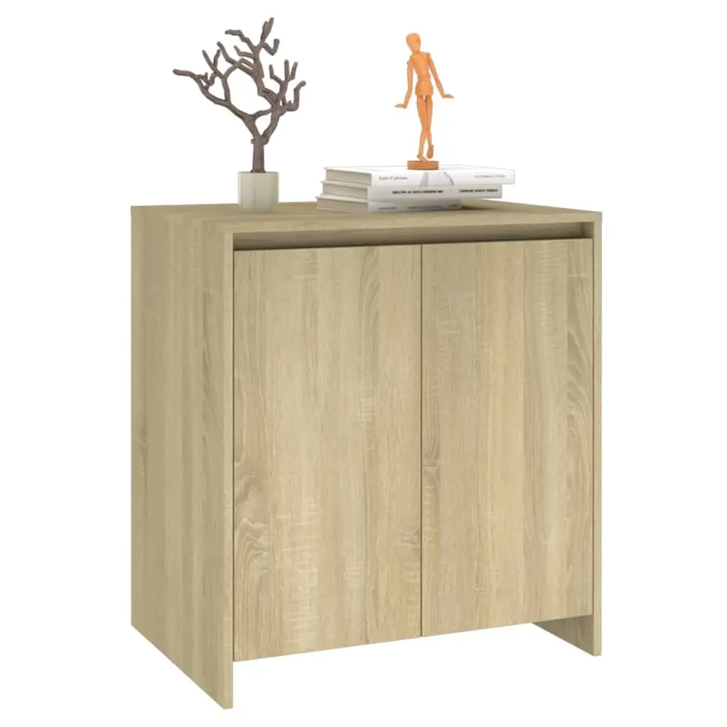 Sideboard Storage Cabinet Engineered Wood 70 cm Beige 2 Door Buffet Decorative Display Unit Furniture
