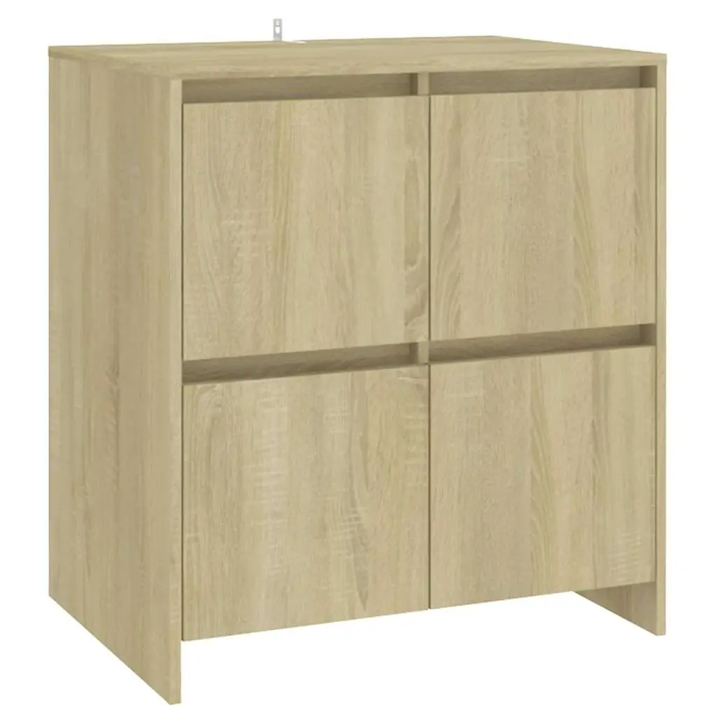 Sideboard Engineered Wood 70W x 41D x 75H cm Brown Minimalist 4 Doors Storage Cabinet Buffet Furniture