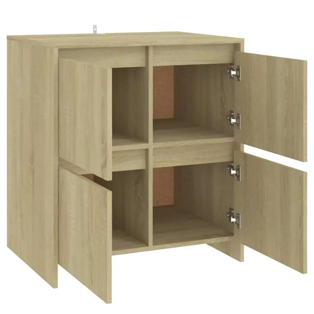 Sideboard Engineered Wood 70W x 41D x 75H cm Brown Minimalist 4 Doors Storage Cabinet Buffet Furniture