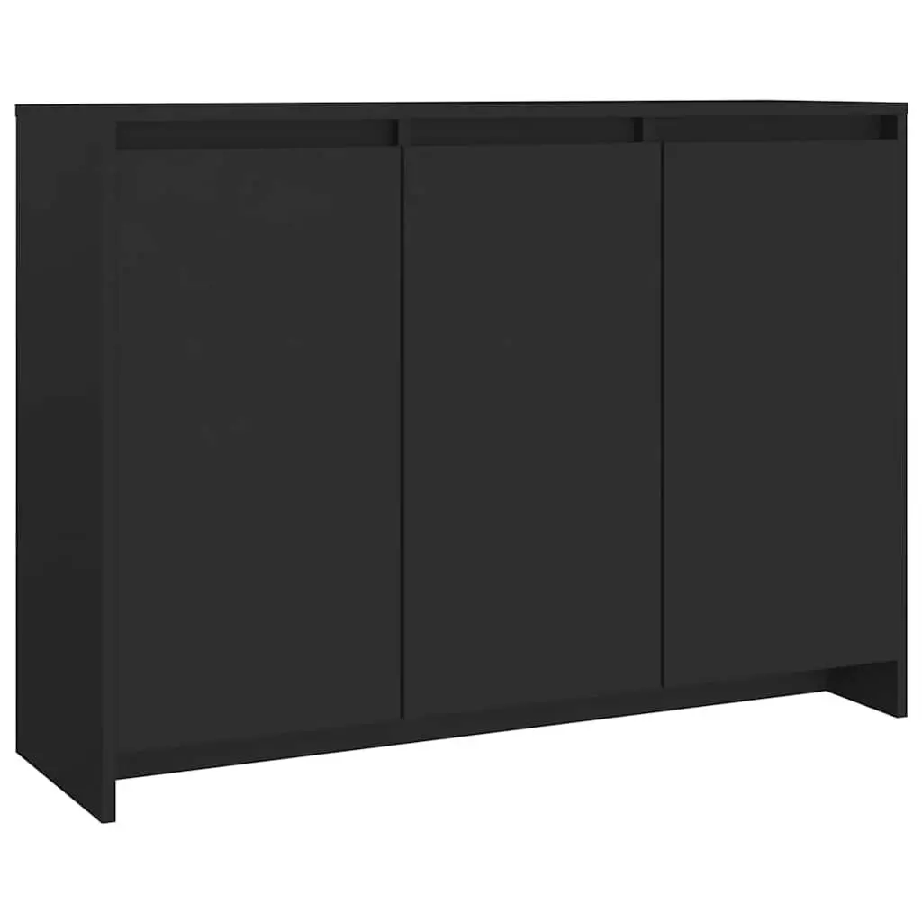 Sideboard Storage Cabinet Engineered Wood 102cm W x 33cm D x 75cm H Black