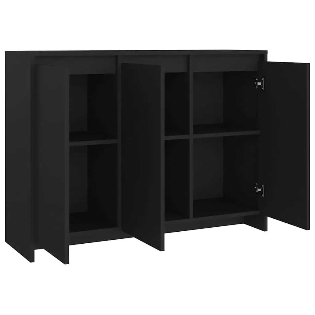 Sideboard Storage Cabinet Engineered Wood 102cm W x 33cm D x 75cm H Black