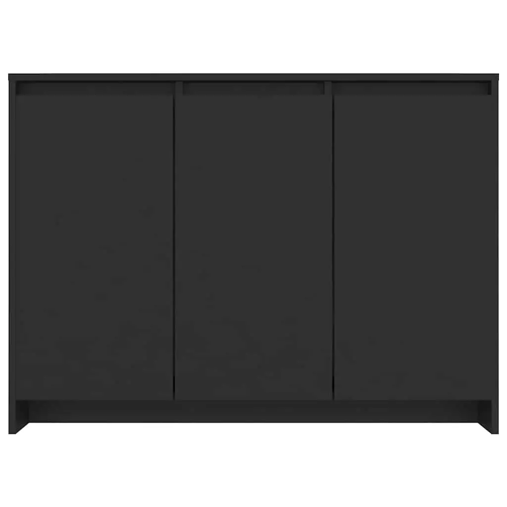 Sideboard Storage Cabinet Engineered Wood 102cm W x 33cm D x 75cm H Black