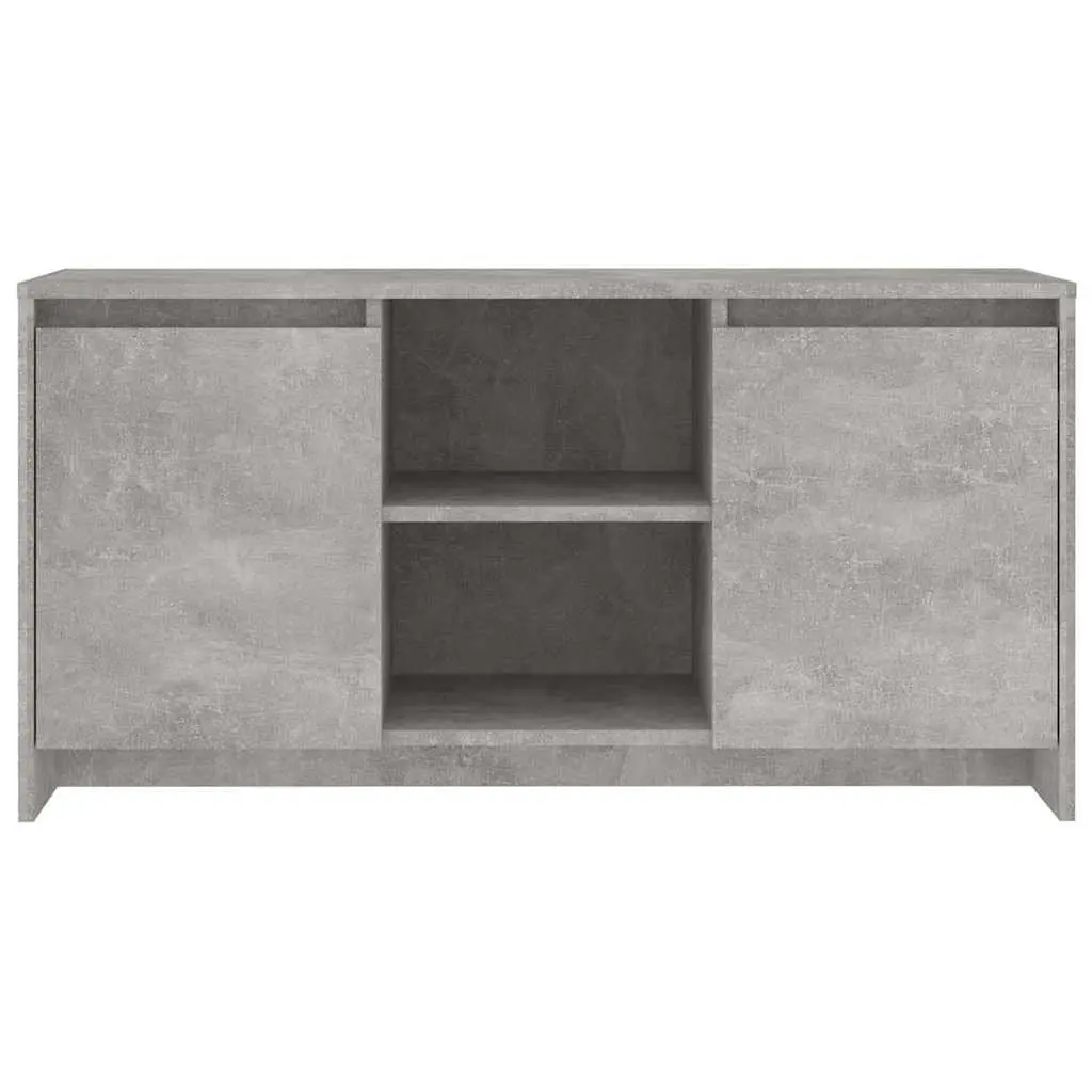 TV Cabinet Grey Minimalist Design Storage Unit Doors Compartments Display